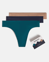SPANXsmoothâ„¢ Fit-To-You Thong 3-Pack Box | Emerald Bay/Timeless Navy/Cafe Au Lait